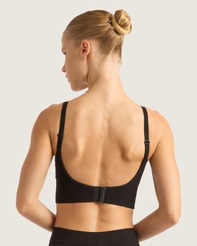 Wireless Low Back Bra - Black Breathable Lining