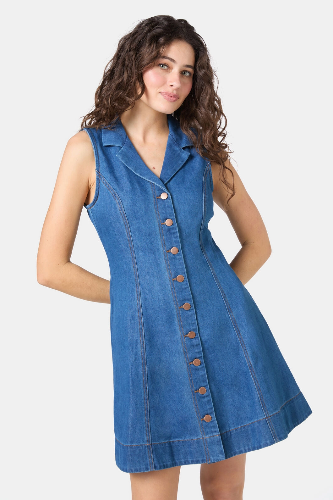 Carrie Denim Pinny Modern Cut perfect for events