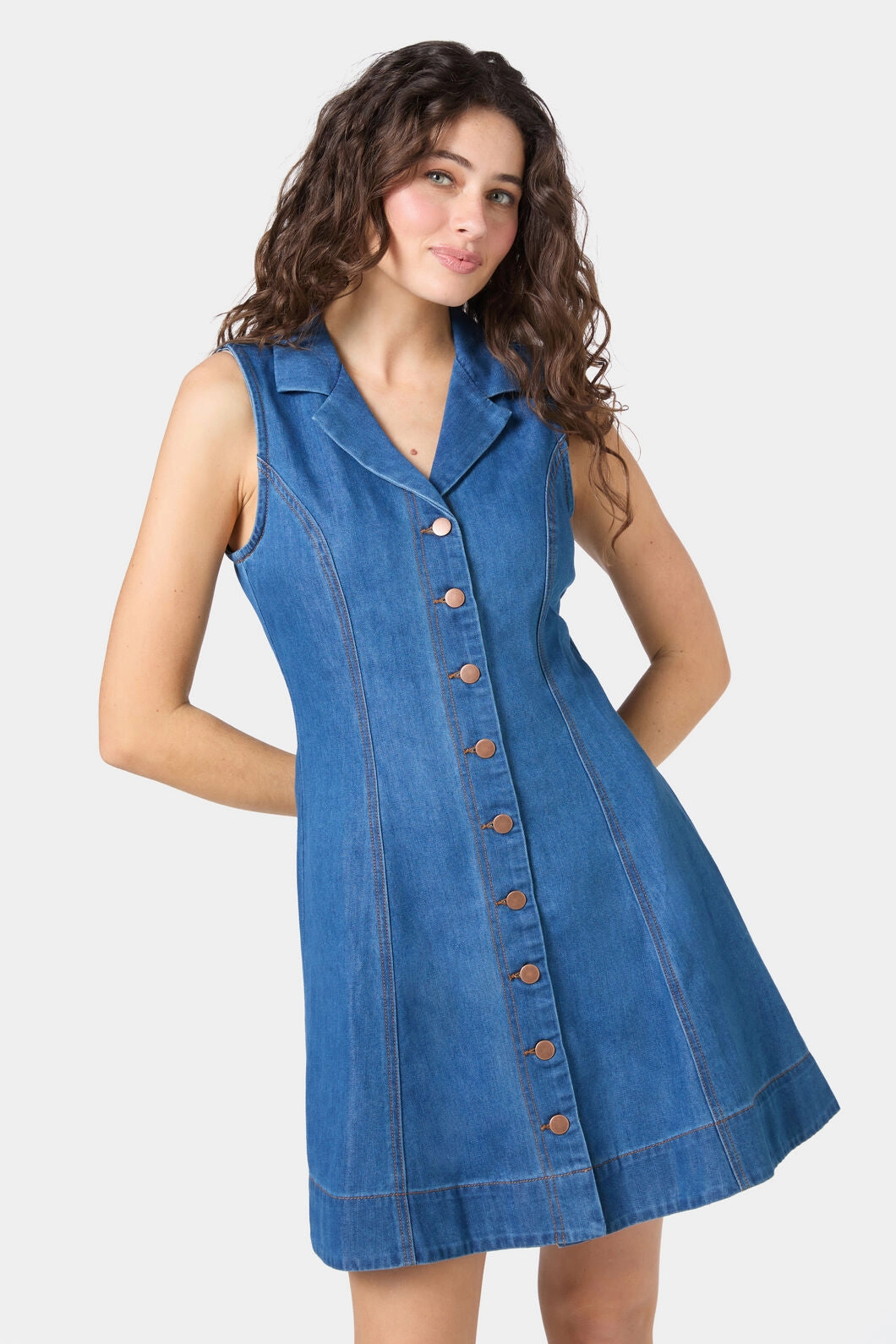 Stylish Layer Quiet Glow Carrie Denim Pinny