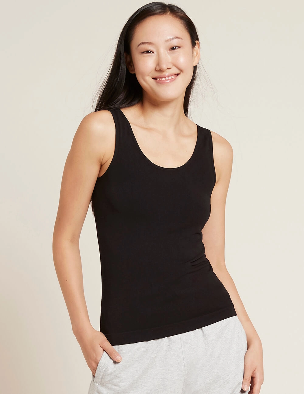 Heat Safe Stylish Jeans Tank Top - Black