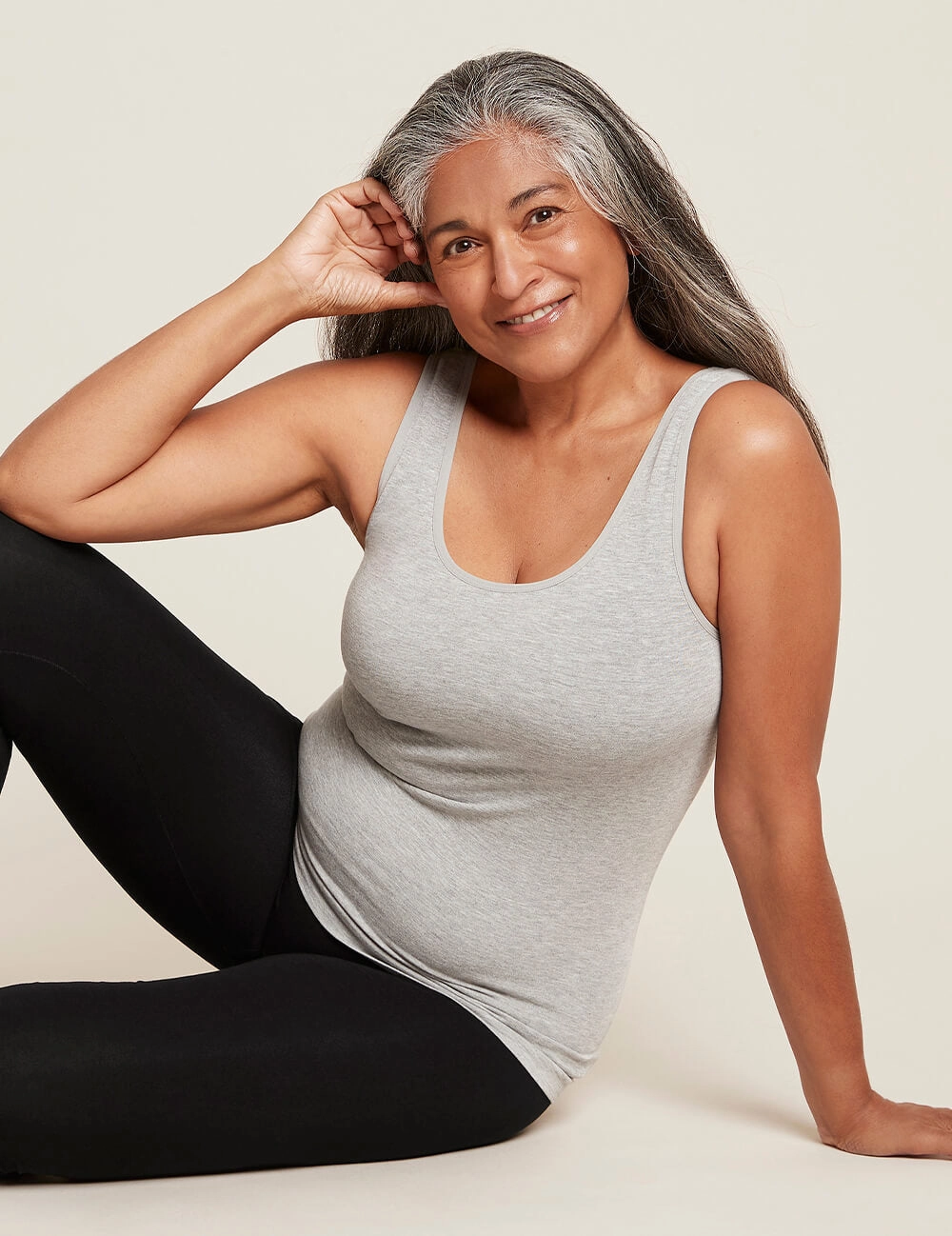 Tank Top - Light Grey Marl High-Quality Fabric Scandi Clean