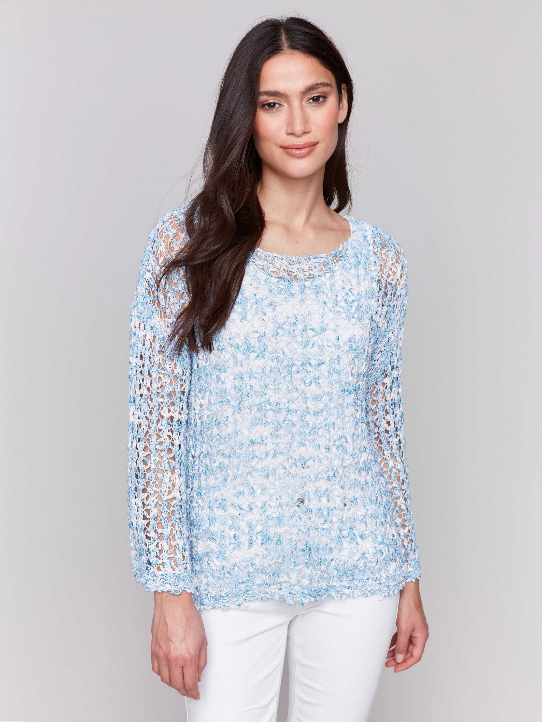Tape Yarn Sweater - Bluebell Timeless Layering