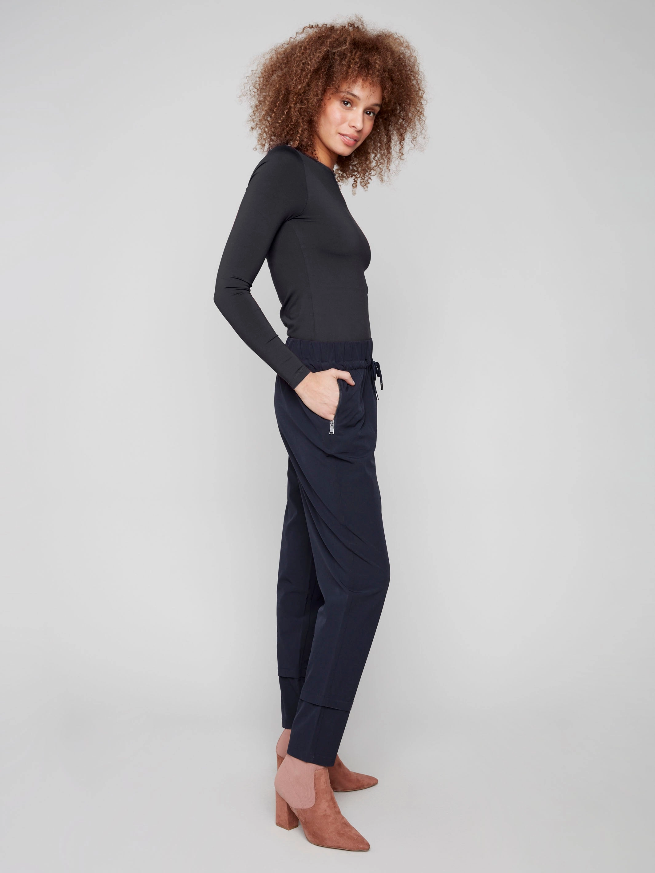 Techno Pants - Navy Solid shade Comfortable Style