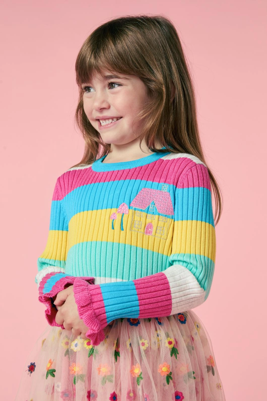 Urban Style Cottage Stripe Kids Rib Top
