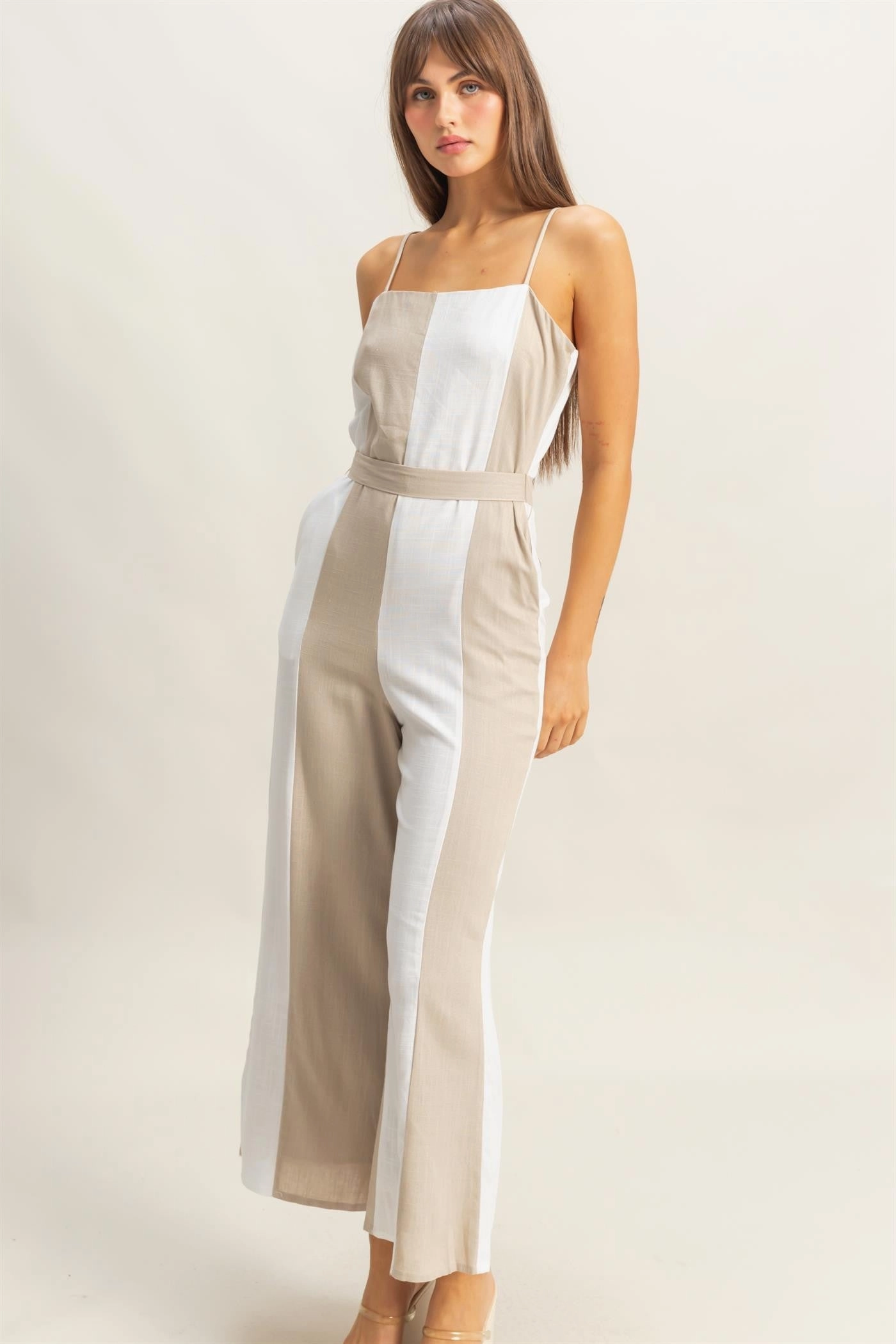 Polished Cut Comfort Fit VERTICAL STRIPE JUMPSUIT