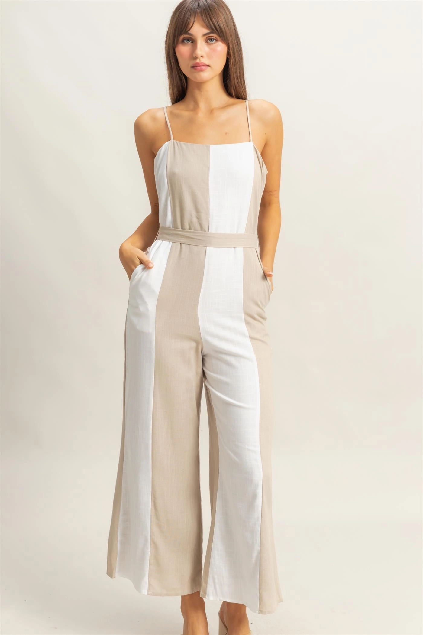 Durable Reinforcements VERTICAL STRIPE JUMPSUIT