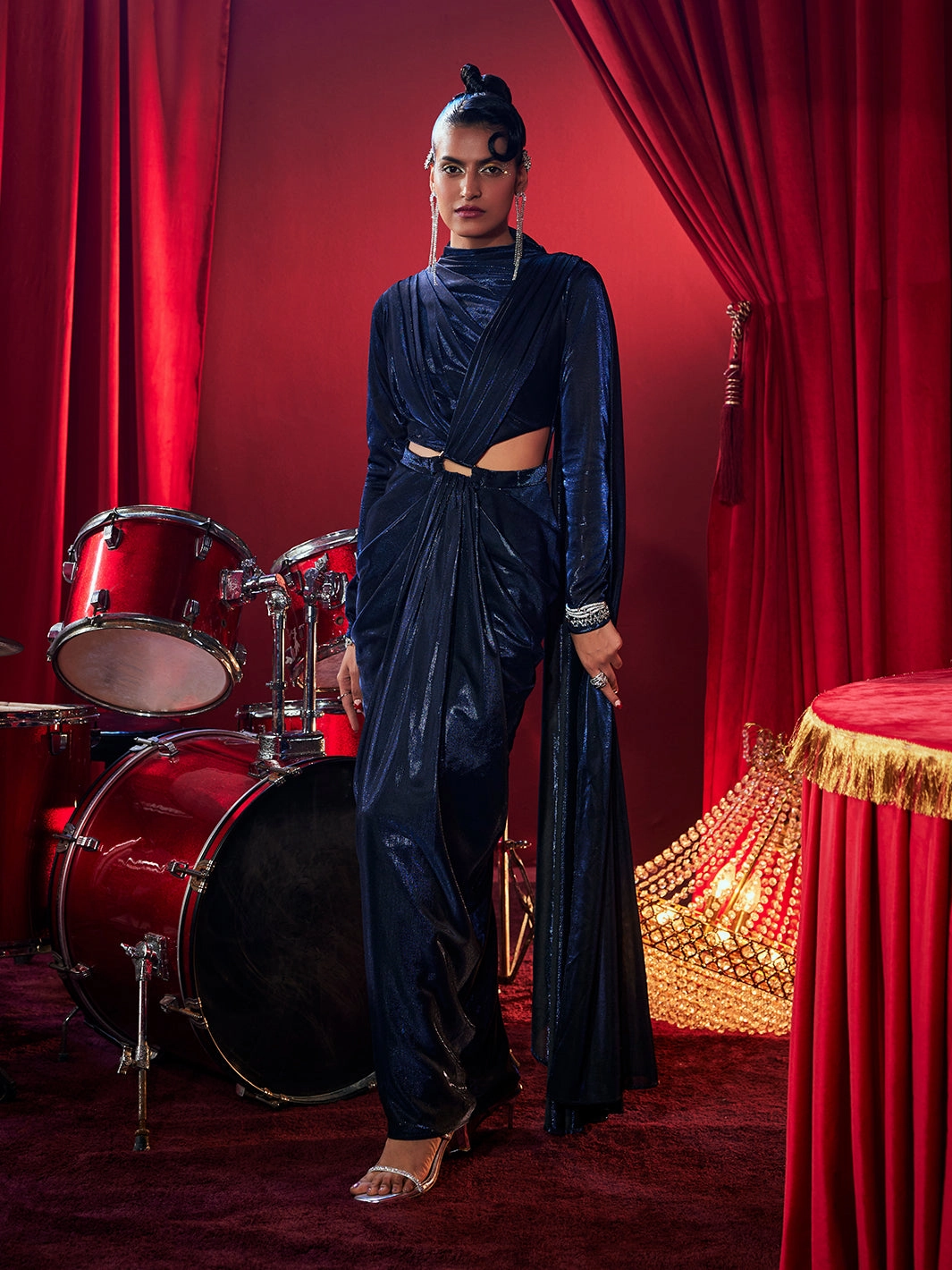 Back-Pocket Night Appeal Tiara Cutout Gown