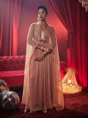 Tiara Metallic Party Gown Subtle Finish