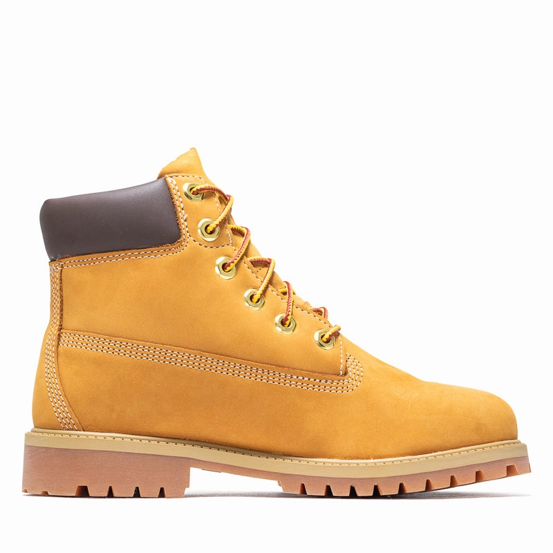 Padded Interior Hiking Trails Seamless Style Timberland 6" Lace Up Waterproof Boot (GS) - Wheat