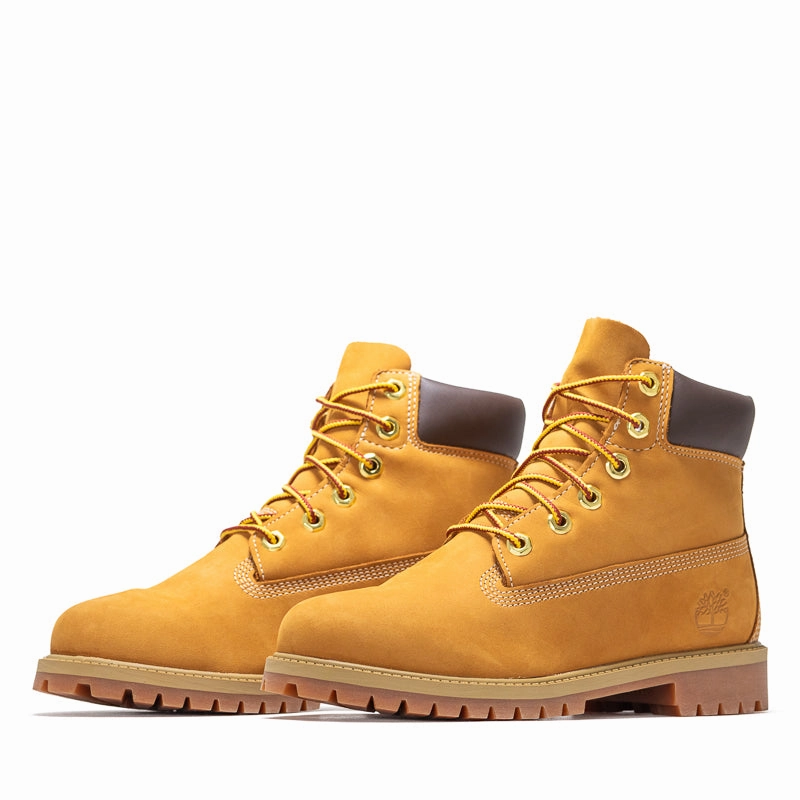 Breathable Mesh Panels Timberland 6" Lace Up Waterproof Boot (GS) - Wheat