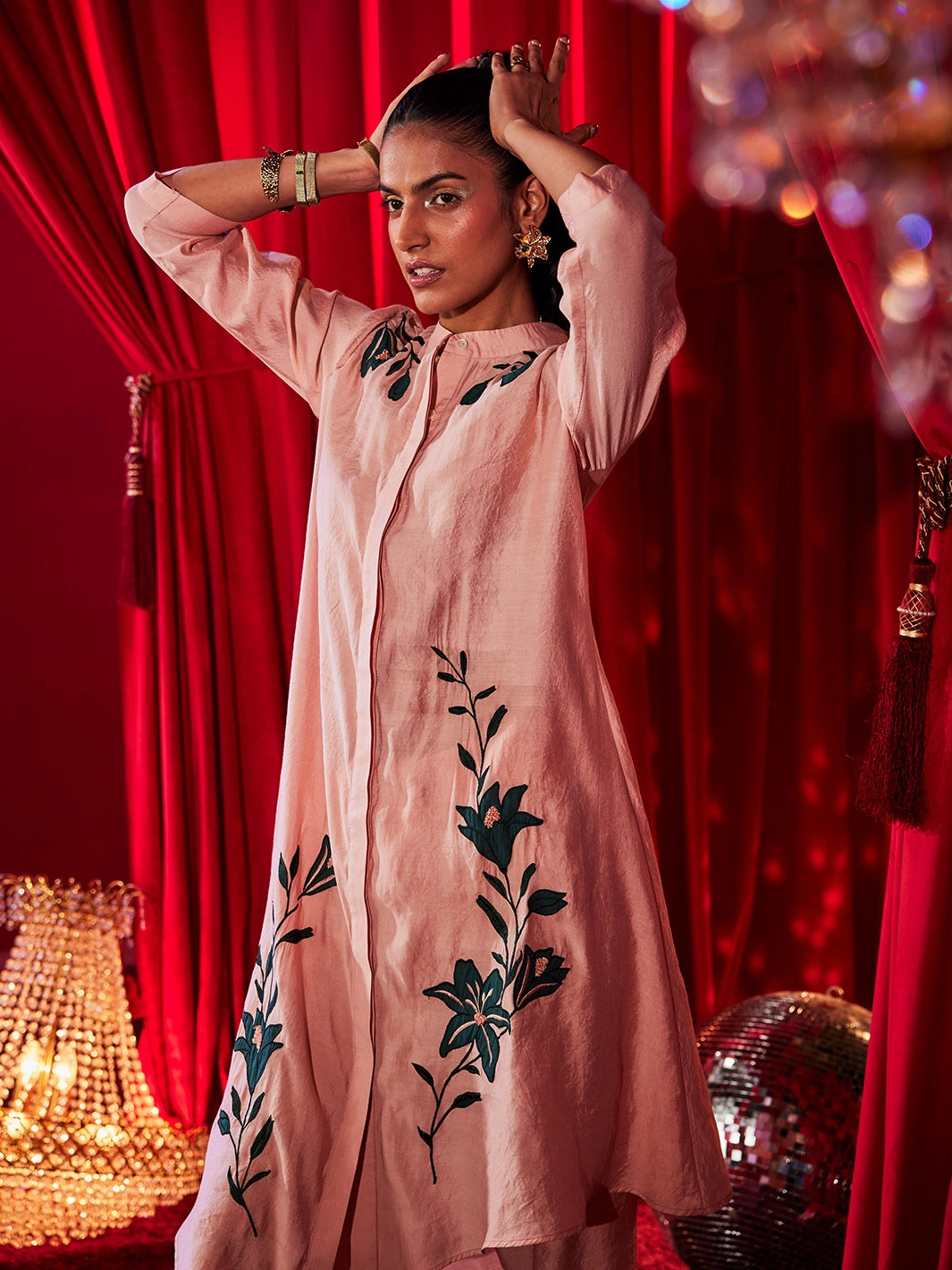 flattering appearance Petalina Embroidered Co-ord Set