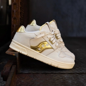 Mens Saucony x Trinidad James Hommewrk Sonic Low 'COACH??S SHOE' (Cream/Gold) Easy Run