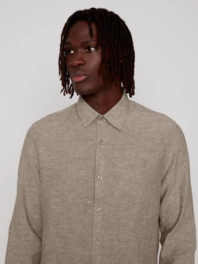 SnagProofMaterial LINEN BLEND LONG SLEEVE SHIRT