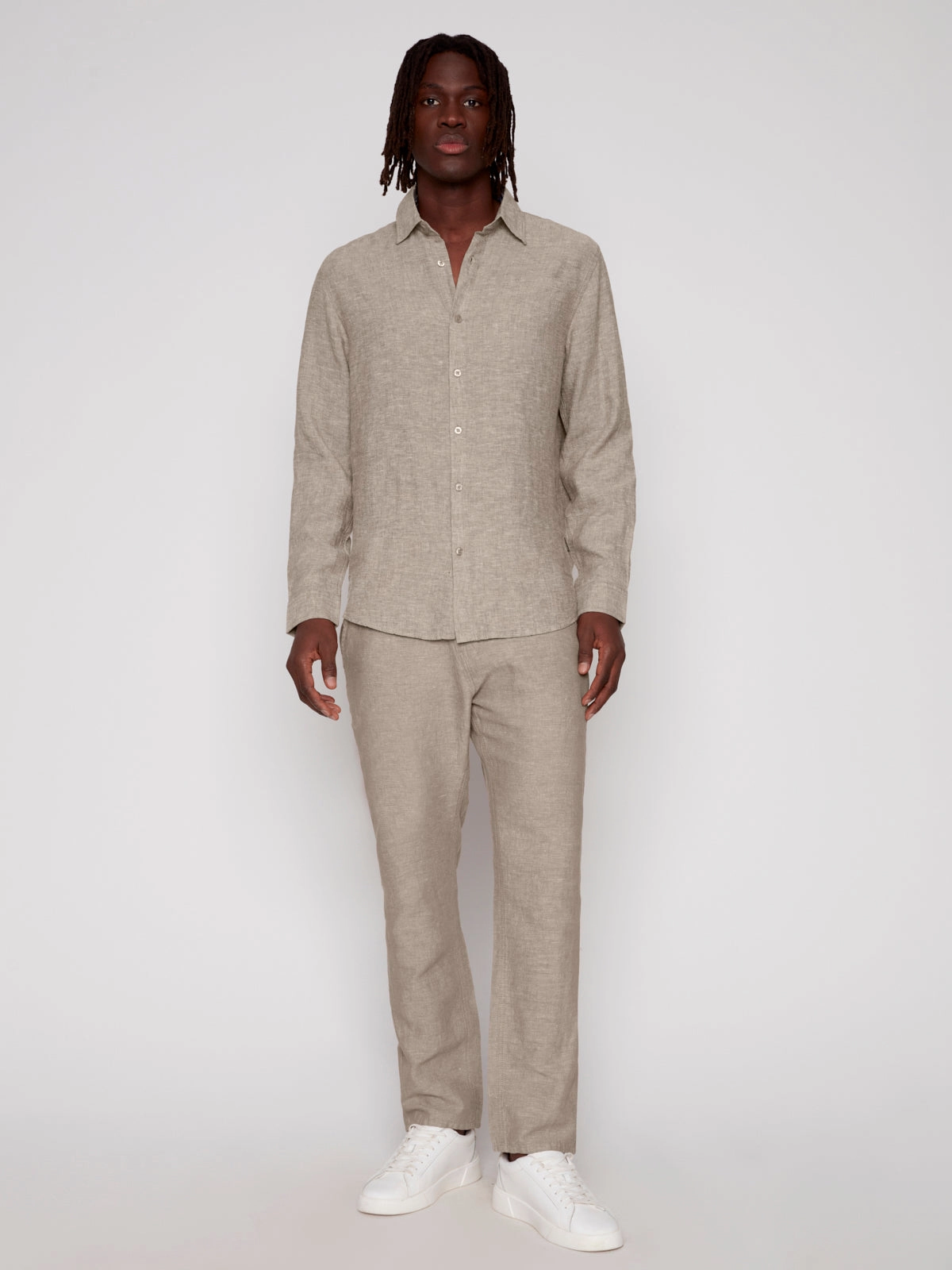 LINEN BLEND LONG SLEEVE SHIRT Sun Beam