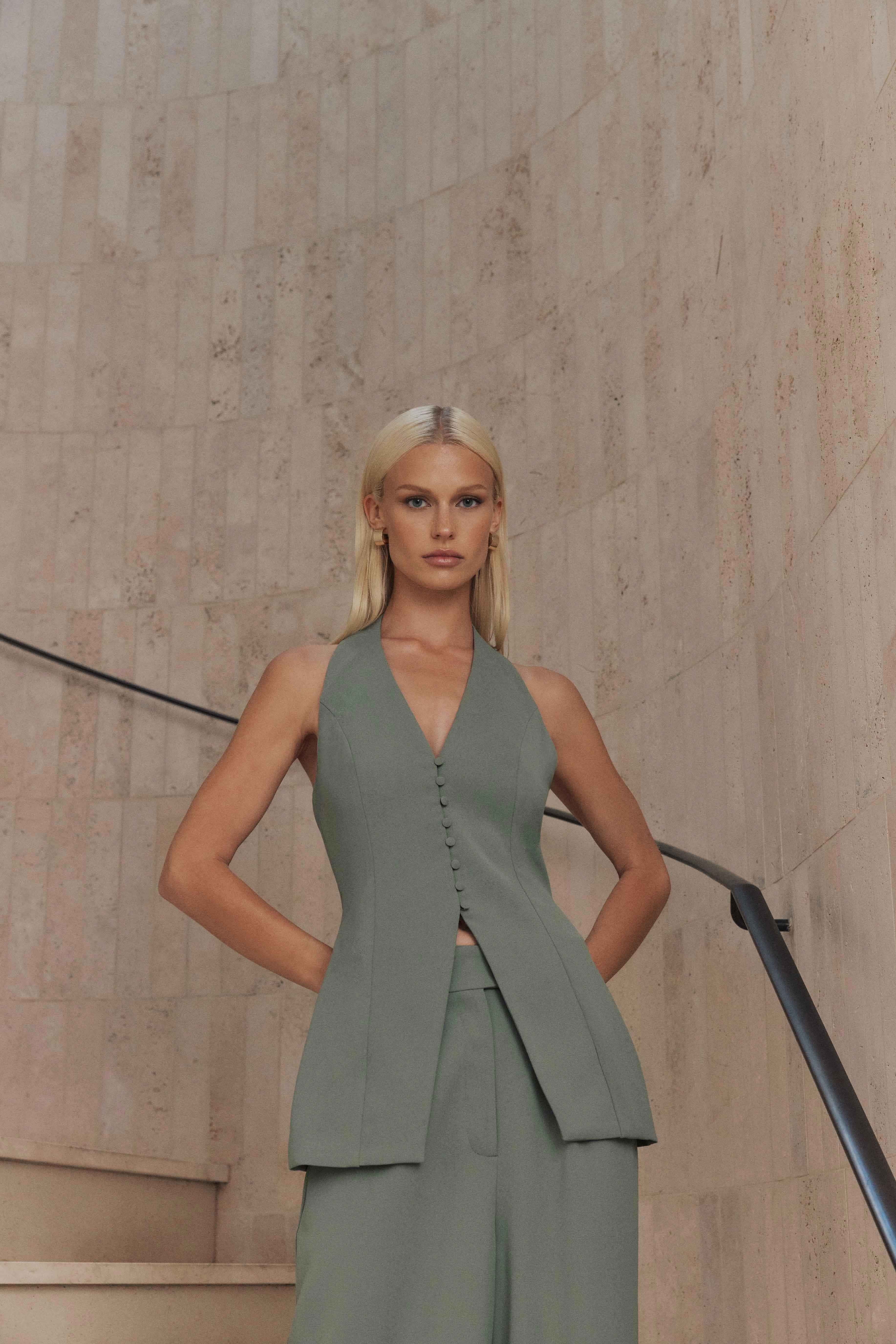 Casual Wear CURAAE Catalina Halterneck Vest in Green