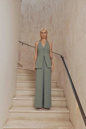 Polished Design CURAAE Catalina Halterneck Vest in Green