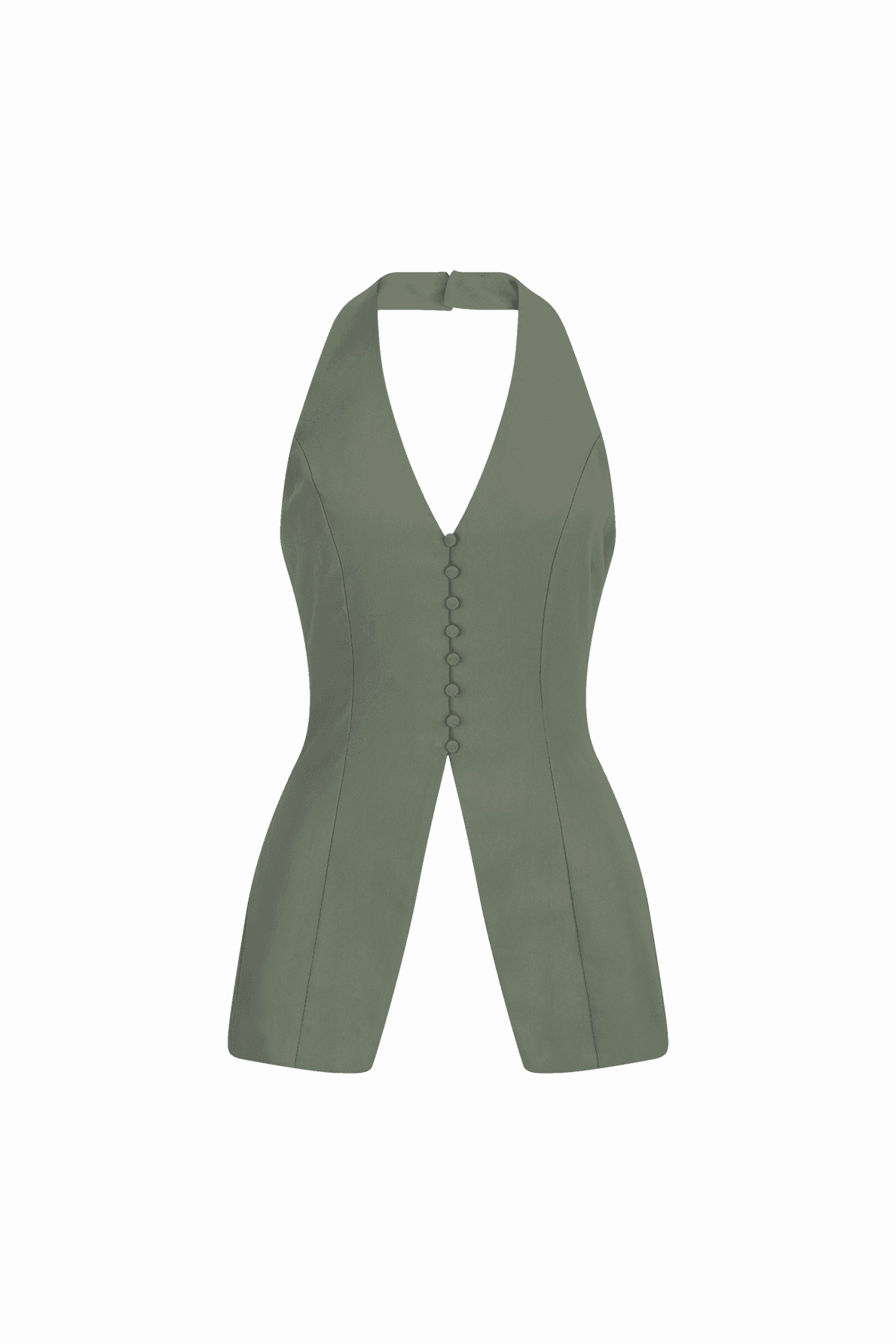 Muted Tones Urban Line CURAAE Catalina Halterneck Vest in Green