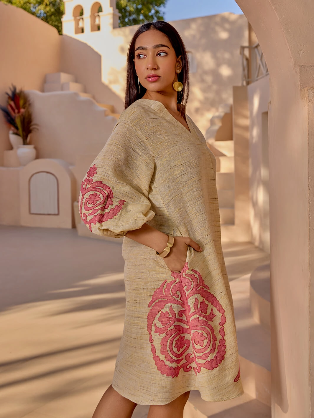 Lounge Vibes Bengal Patchwork Dress