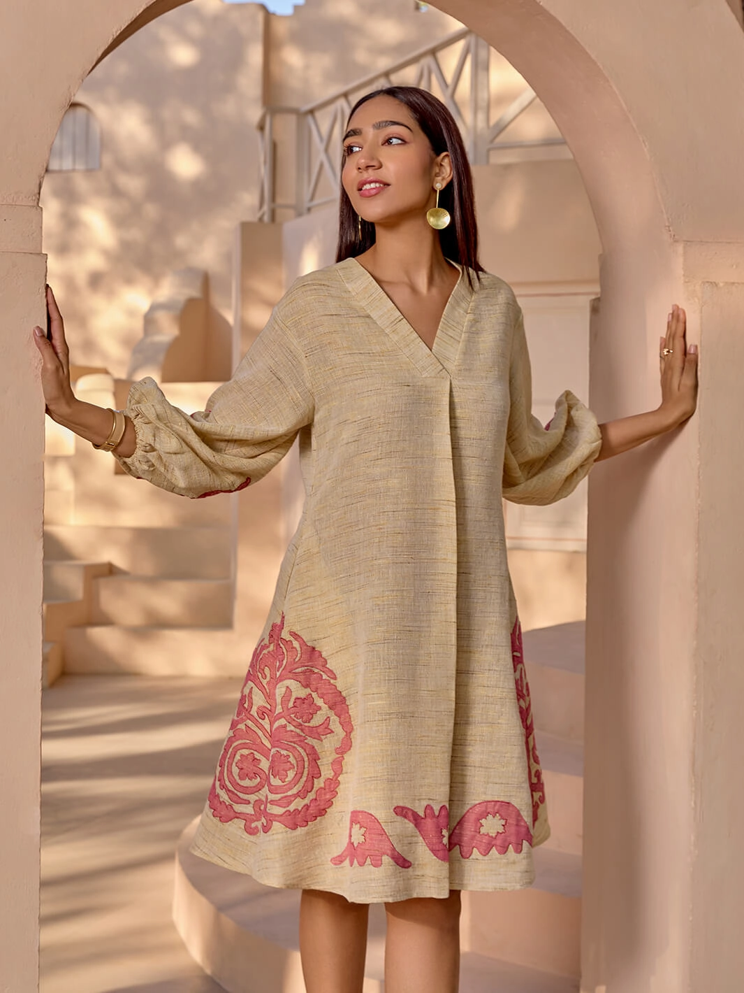 Bengal Patchwork Dress Polished Tailoring Lightweight warm-weather dress