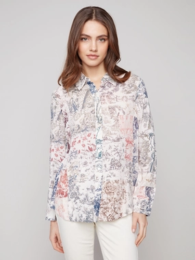Printed Button-Up Shirt - Frame Youthful City