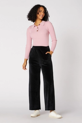 Harlow Velour Pant Casual Spring Mood Classic Wear Fitted Comfort