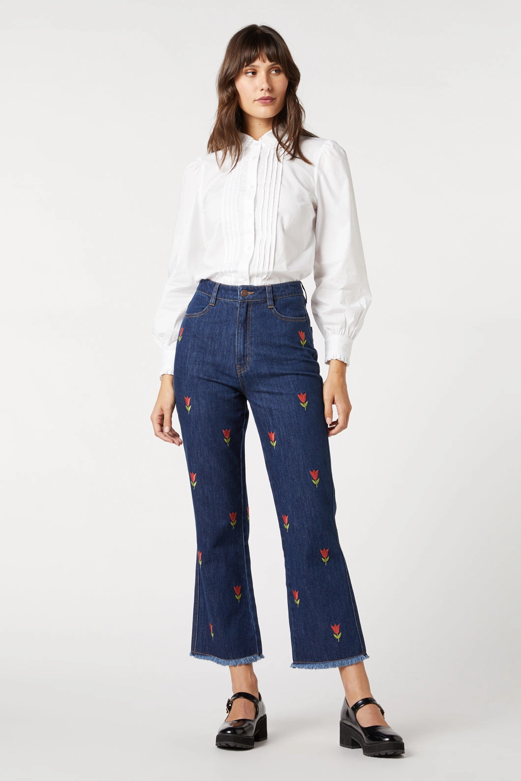 Tulip Embroidered Jean Organic Cotton