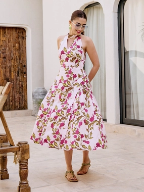Tulum Bloom Midi Dress Cozy Mood