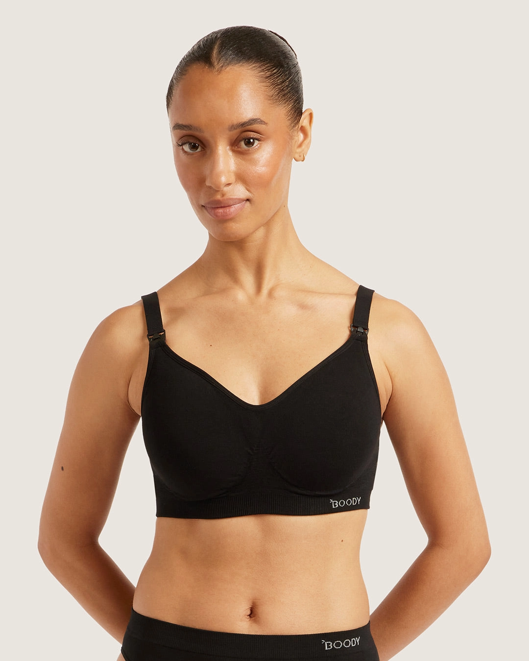Wireless Maternity Bra - Black Supportive structure