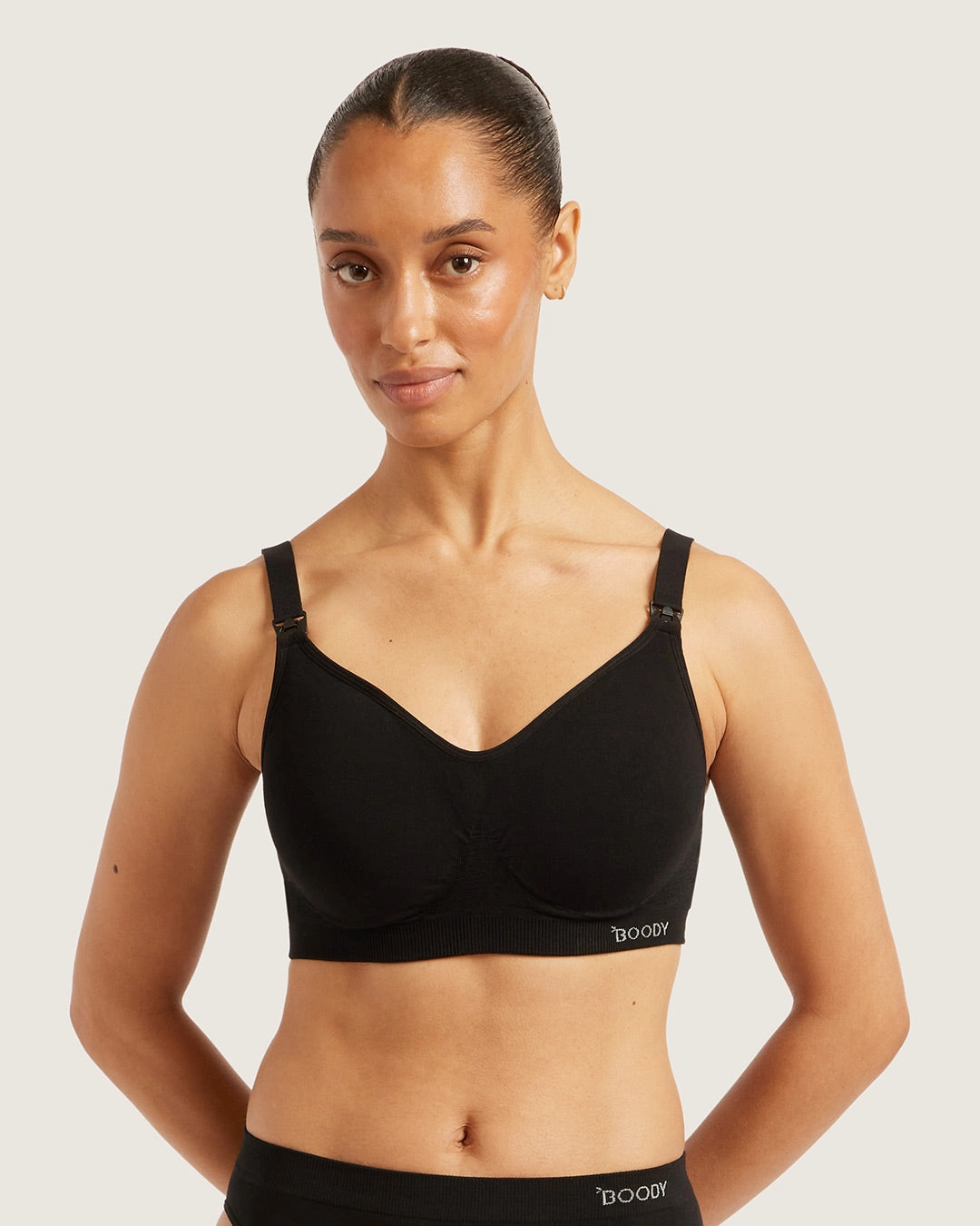 Non-Irritating Edges Wireless Maternity Bra - Black