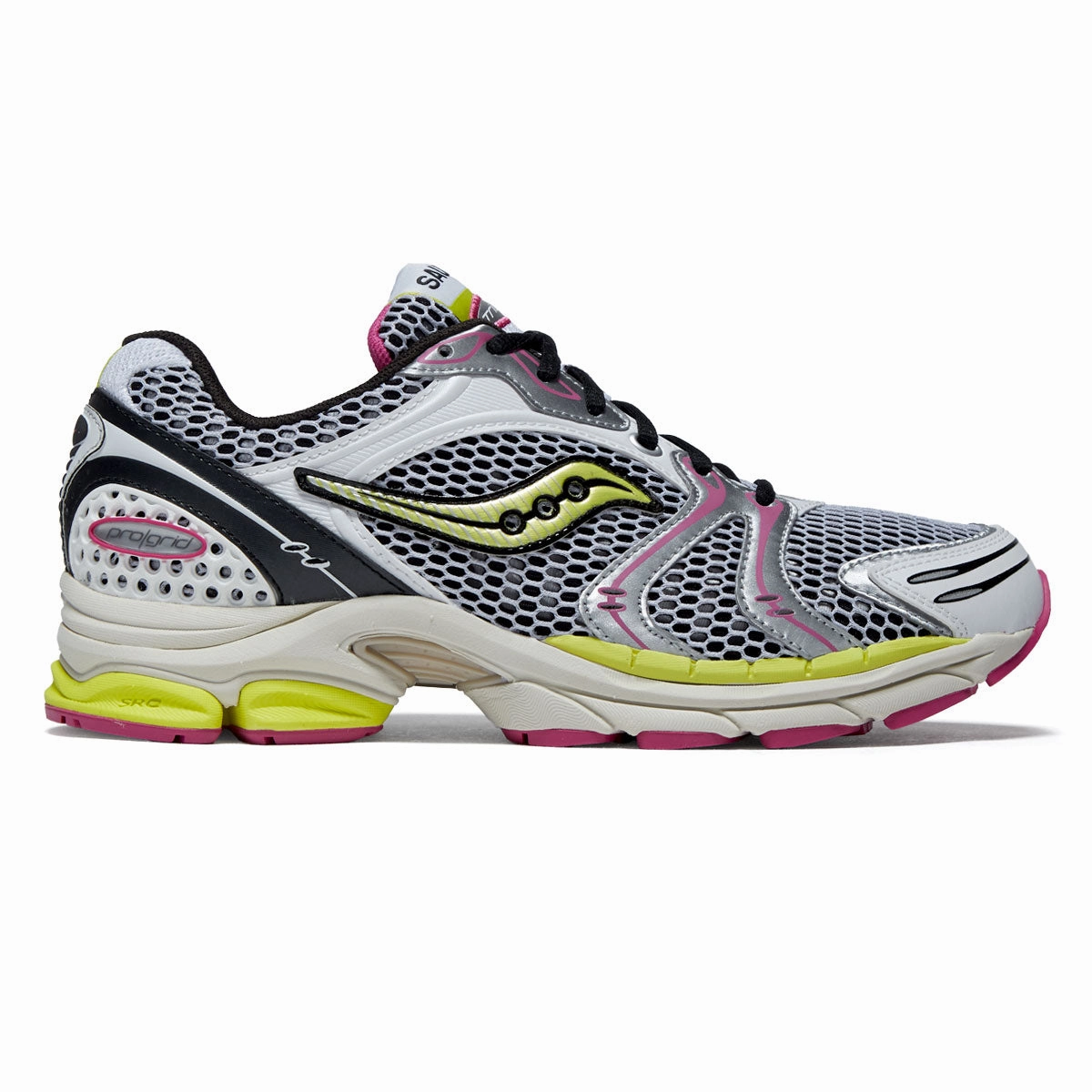 Saucony Progrid Triumph 4 Shoes - White/Fluo Stable Grip Endurance Run