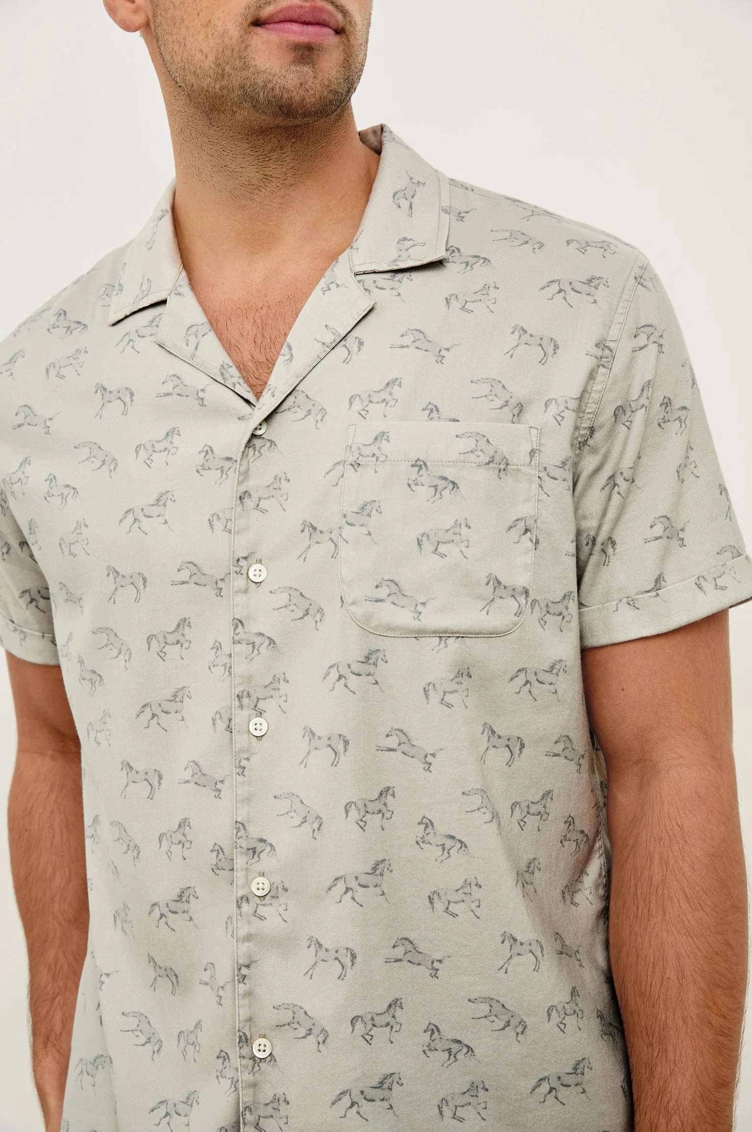 SustainableTextiles MORENO STALLION NOTCH COLLAR SHORT SLEEVE SHIRT