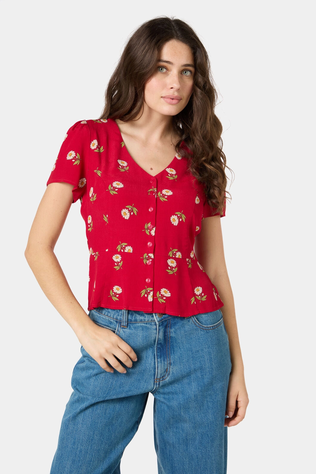 CompactSize DoubleStitched Hemming Marguerite Daisy Top