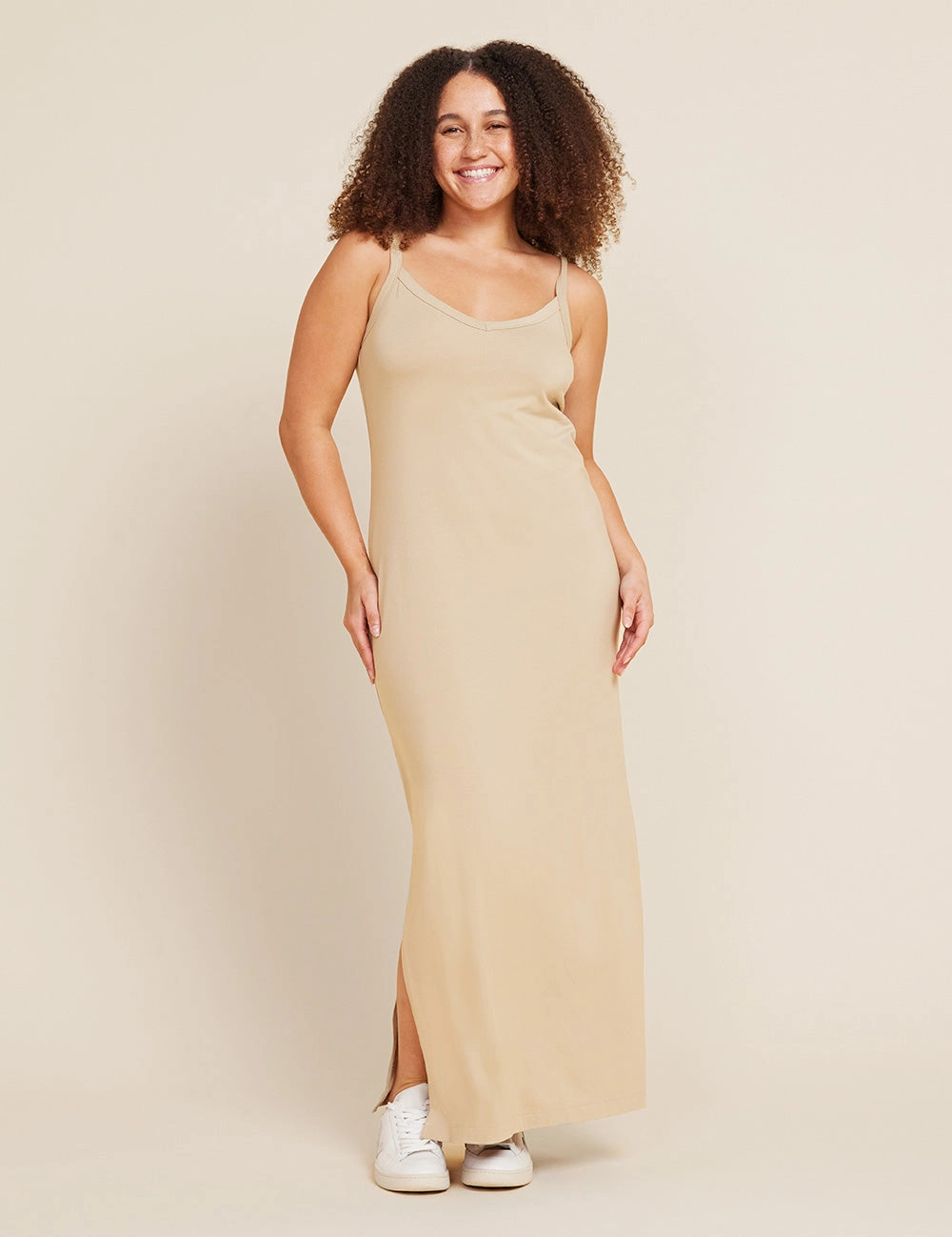 V-Neck Slip Dress - Stone FrictionReducing Lining