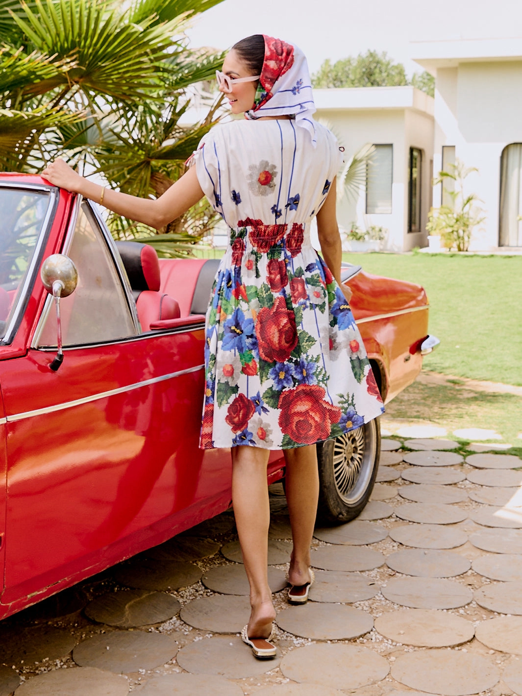 Evening Ready Varenna Cross Stitch Cotton Dress