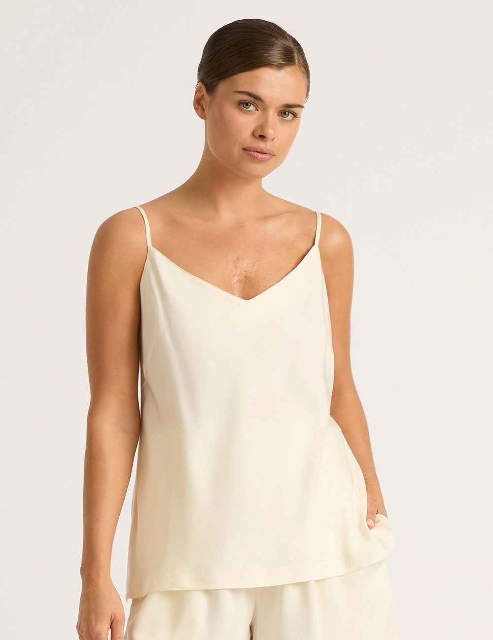 Snow Ready Vegan Silk Cami - Pearl