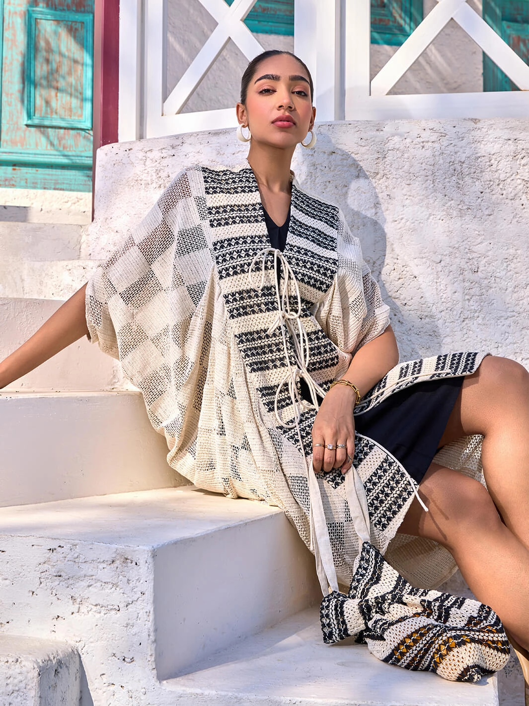 Hawai Dress with Cape boho vibe Flowy Cut