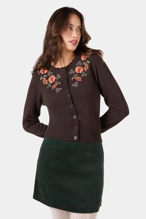 Breathable Performance Timeless Knit Viva Embroidered Cardigan
