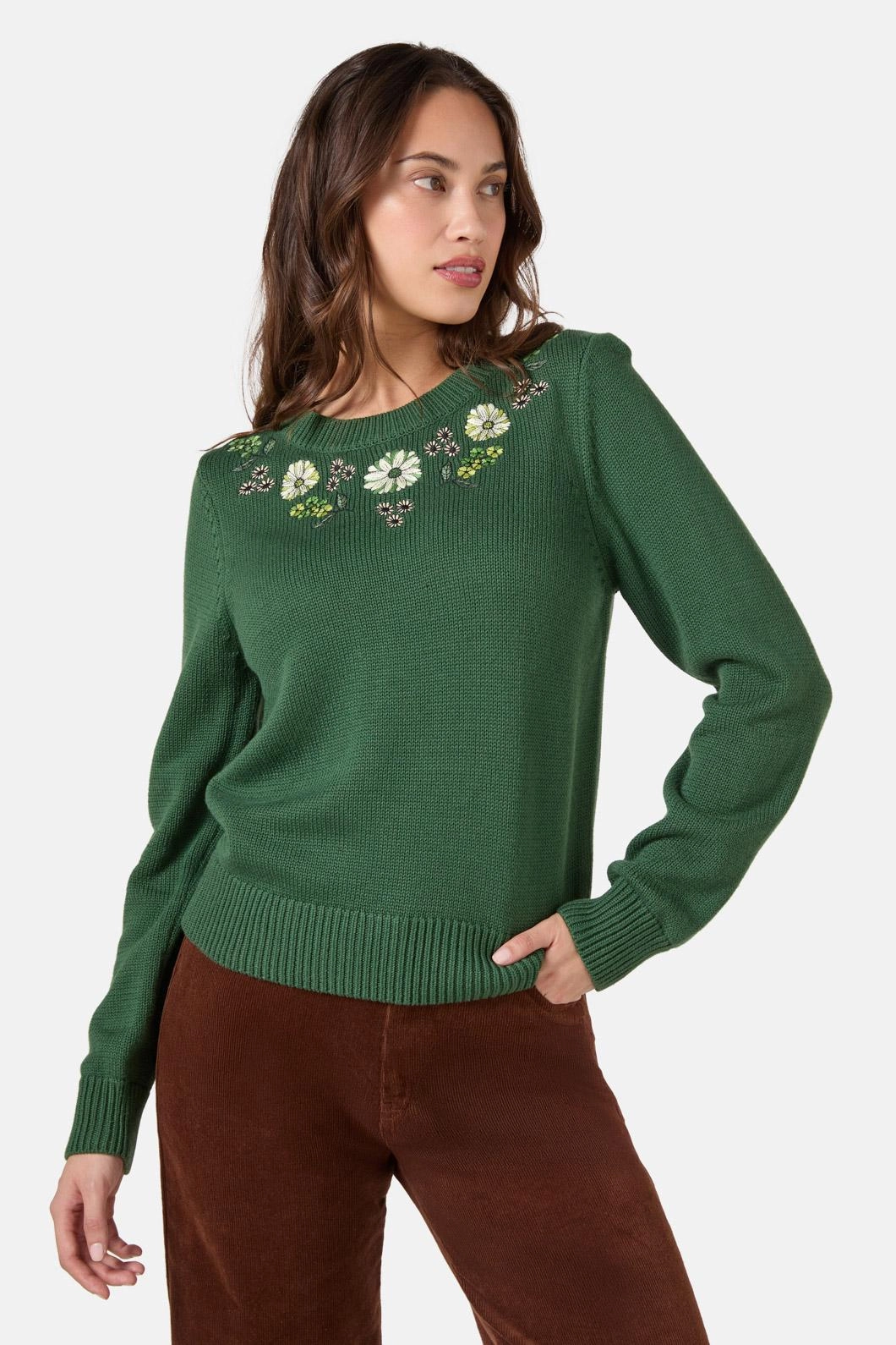 Winter Style Viva Floral Embroidered Jumper