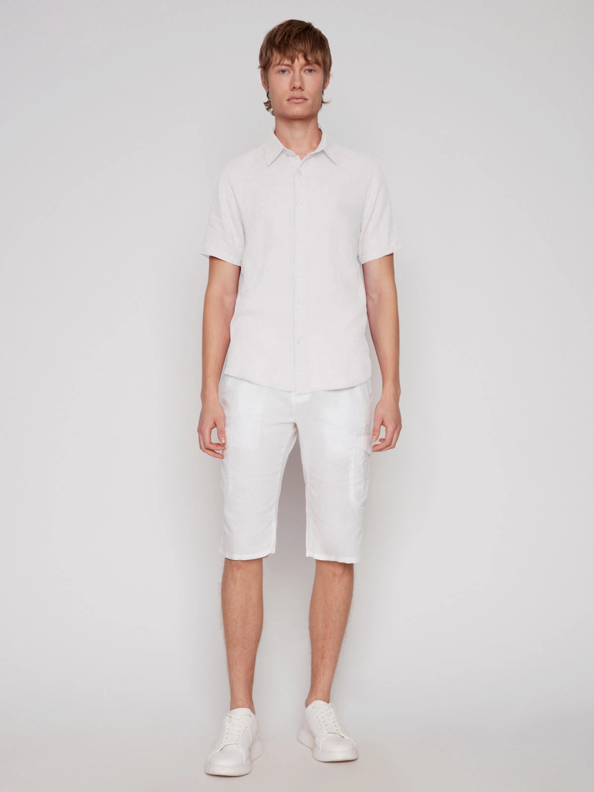 LINEN BLEND SHORT SLEEVE SHIRT Nordic Light Friend Vibe