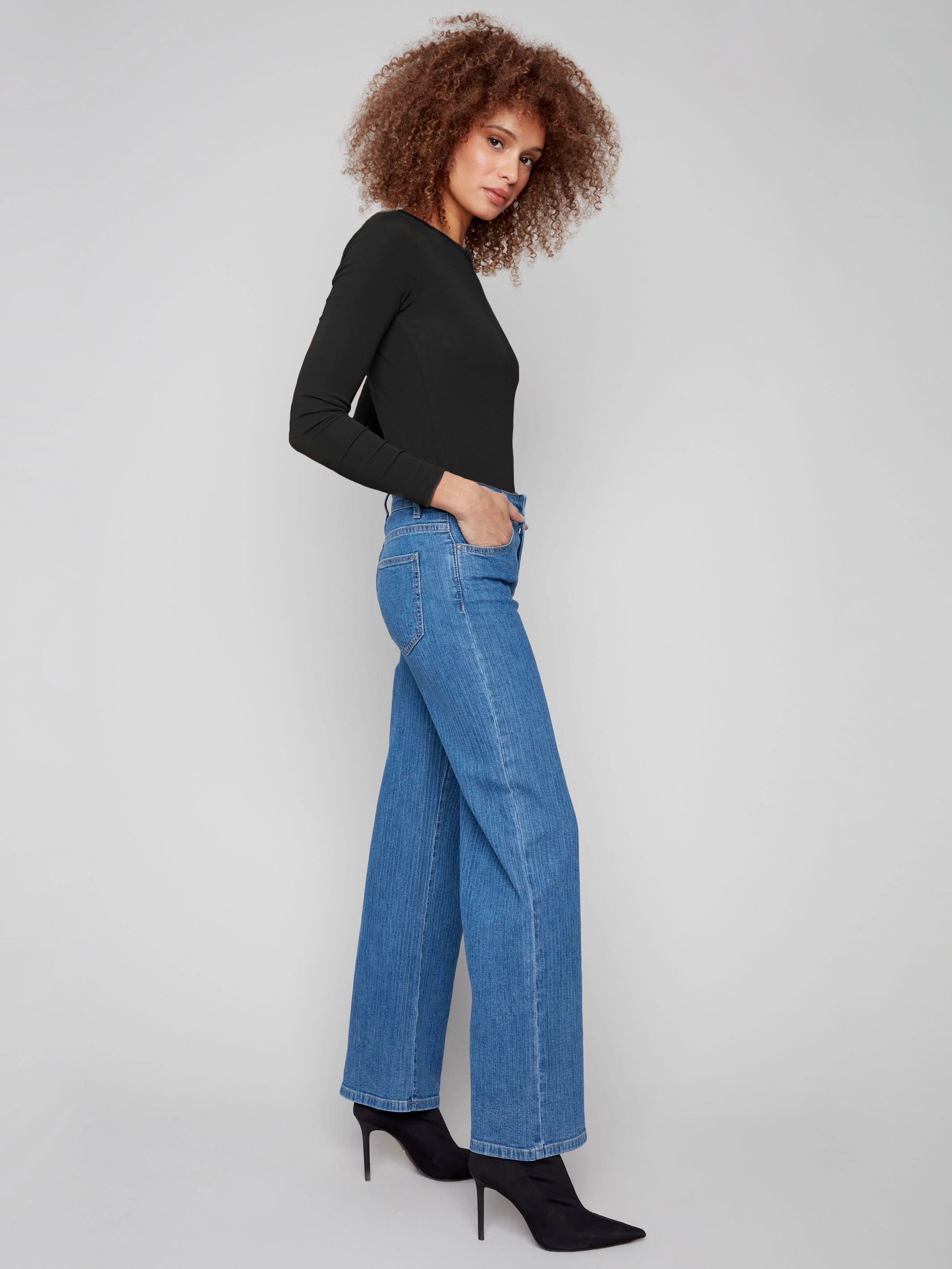 Wide Leg Corduroy Jeans - Stripes Chic Wear