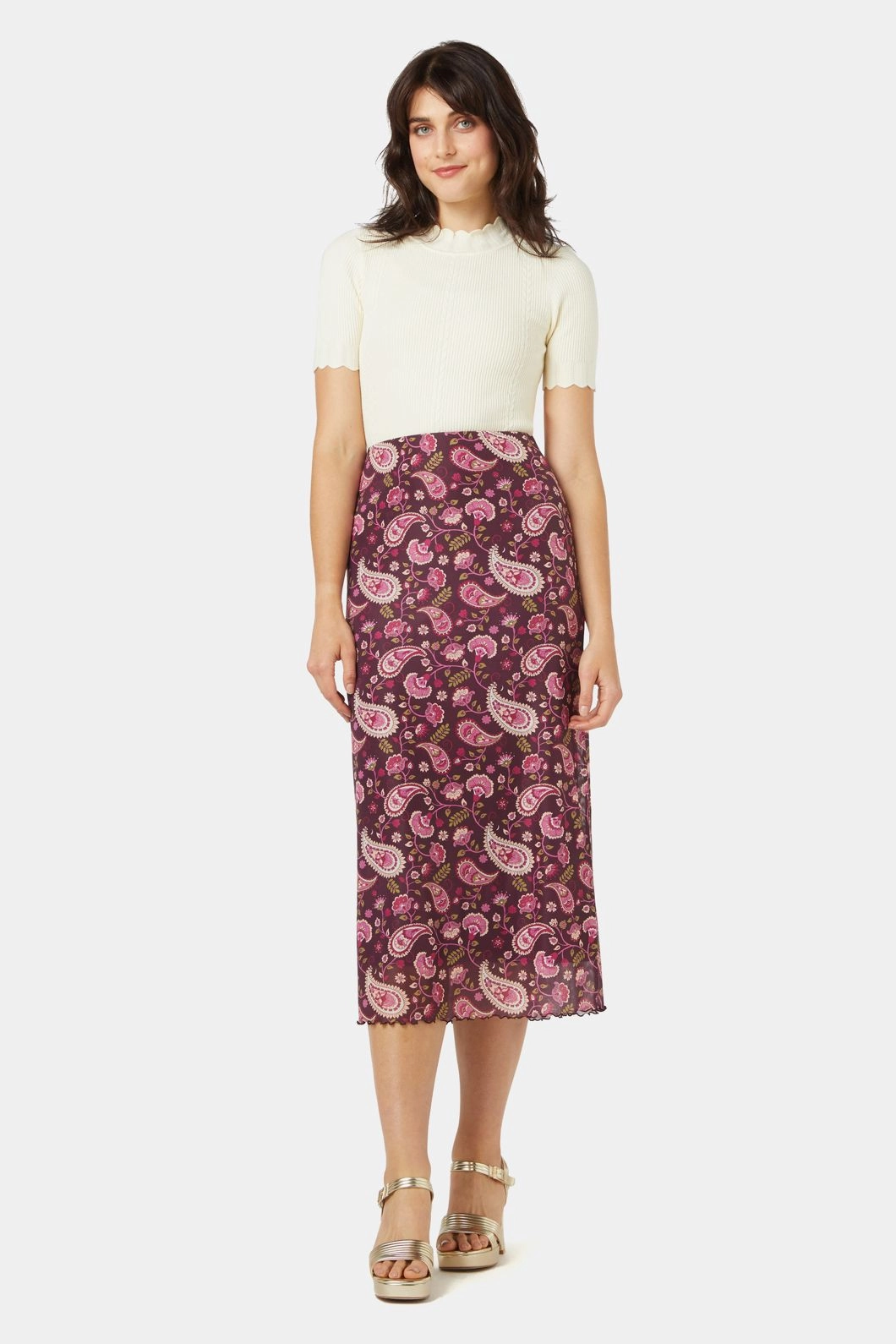 Neat Mood Paisley Mesh Skirt