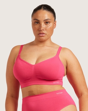 Ventilated Cups Wireless Full Bust T-Shirt Bra - BCAM Pink