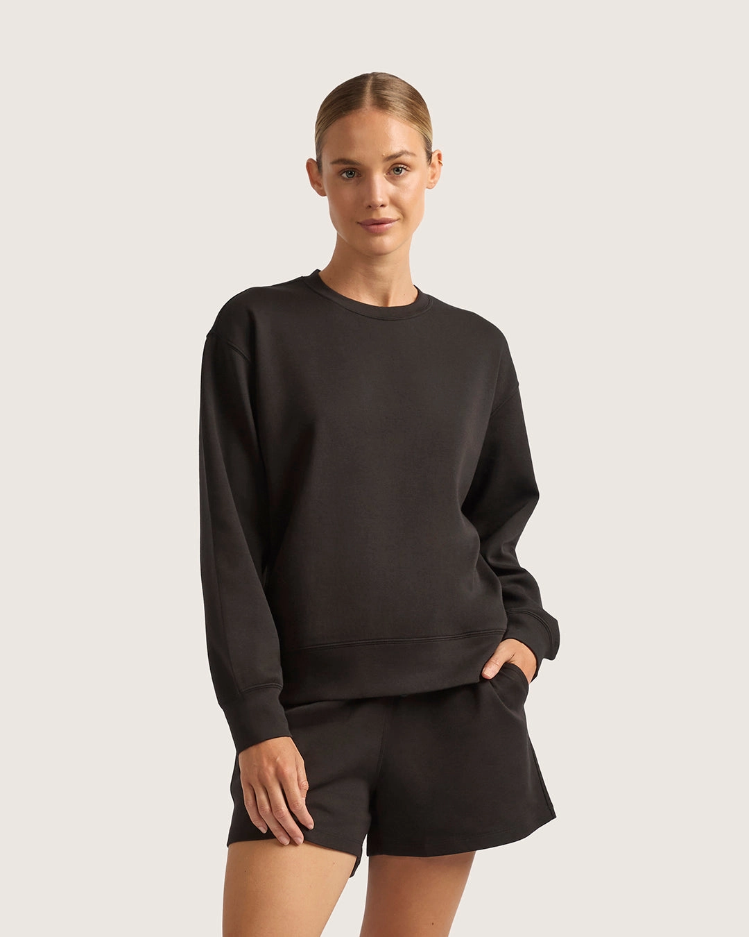 Women's Crew Neck Sweater - Black Work Ready