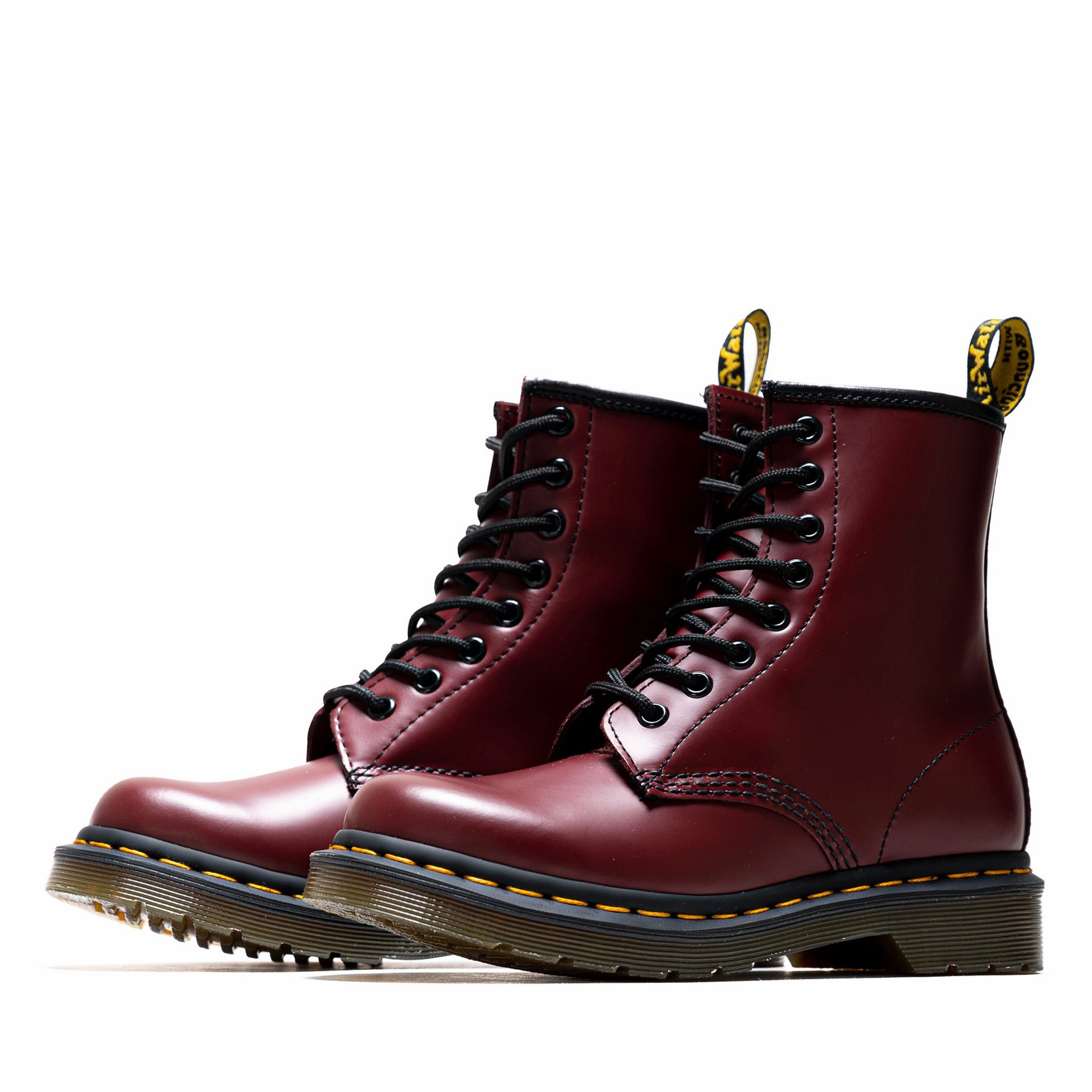 Thermal Core Snowy Path Tough Exterior Women's Dr. Martens 1460 Smooth Leather Boot - Cherry Red