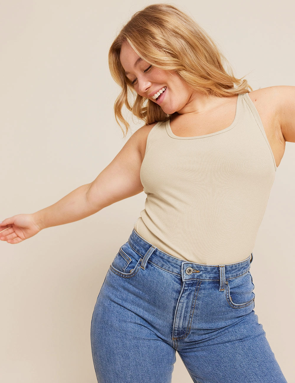 Women's Ribbed Tank Top - Stone Elite Vibe