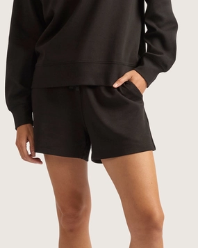 AntiBacterialTreatment SustainableYarnBlend Women's Sweat Shorts 3" - Black