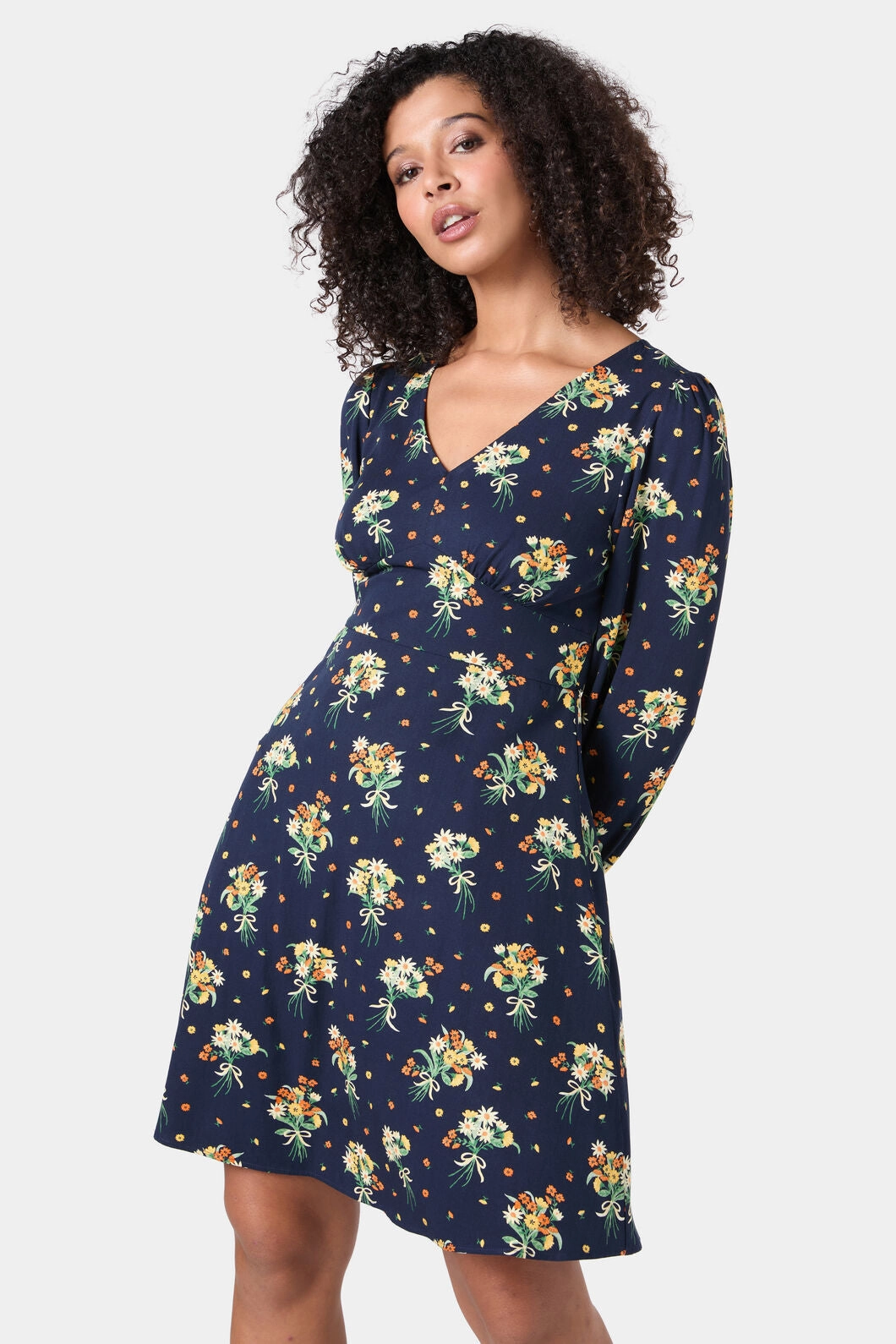 Lucia Floral Sleeved Dress Casual Pick
